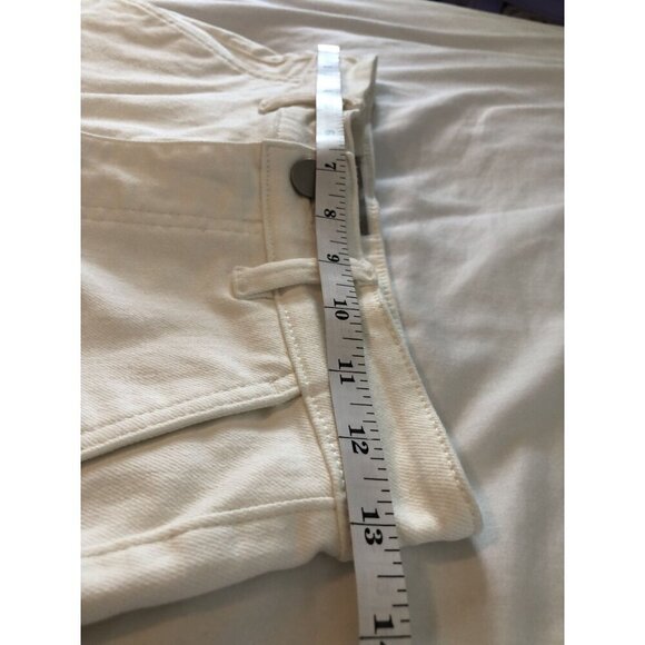 Everlane Women's Cropped Wide-Leg Short Jeans Size 0 White Denim Pants Old Money - Picture 5 of 7